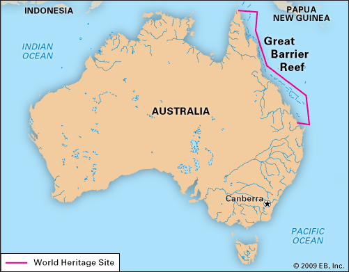 Map of the Great Barrier Reef